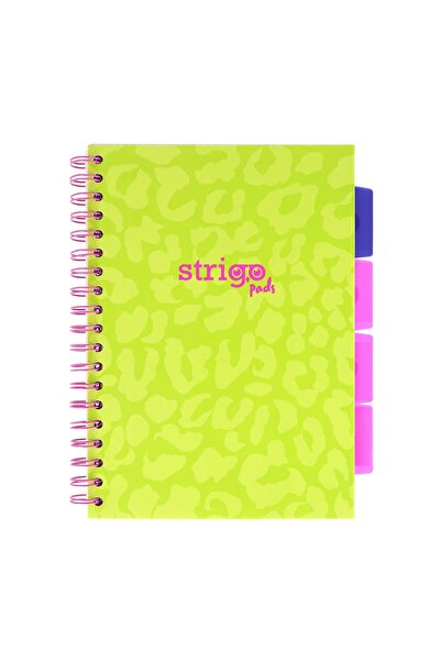 Strigo Spiral notebook and dividers Project Book NEON B5, mathematics, 200 pg, cardboard covers PADS013