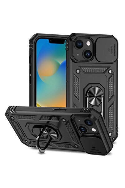 Choice جراب أسود لهاتف iPhone 11 لهاتف iPhone 15 Pro Max مع حامل ومصد وغطاء ه...