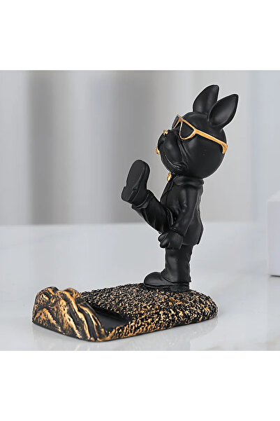 Choice تمثال كلب أسود يركل، تمثال بلدغ فرنسي، ديكور مكتب، منحوتات كلاب لطيفة،...