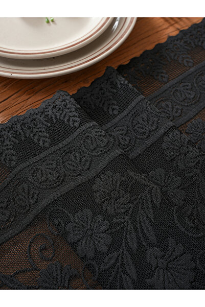 Choice مفرش طاولة آخر من الدانتيل الأسود على الطراز الأمريكي مقاس 30×150 سم، ...