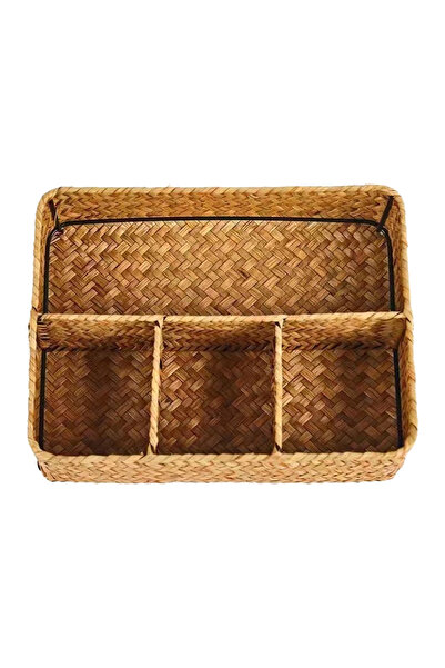 Choice Orange 4 Grids Storage Basket Handmade Woven Willow Storage Basket For...