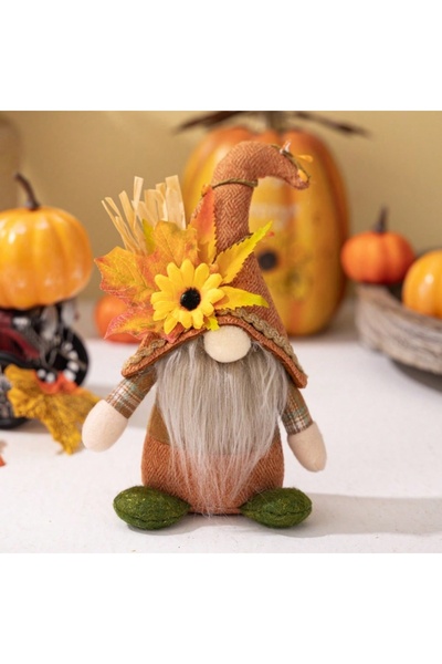 Choice S رجل فزاعة ديكور المنزل موسم الحصاد ورقة القيقب عباد الشمس قبعة منحني...