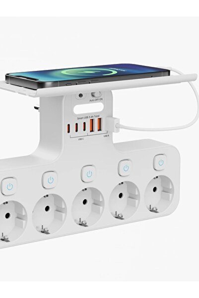 Choice EU Plug White with Board Eu Ac Plug 4000W Independent Switch Wall Mounted Power Strip Outlet Detacha