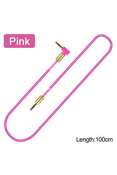 Choice Pink 3.5mm Jack Audio Cable3.5mm Car Spring AUX Cable Gold Plated jack male to male speaker cables C