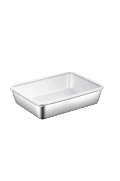 Choice Large Size Stainless Steel Rectangle Tray Large Capacity Metal Food Serving Plate Rice Noodle Pan Ho
