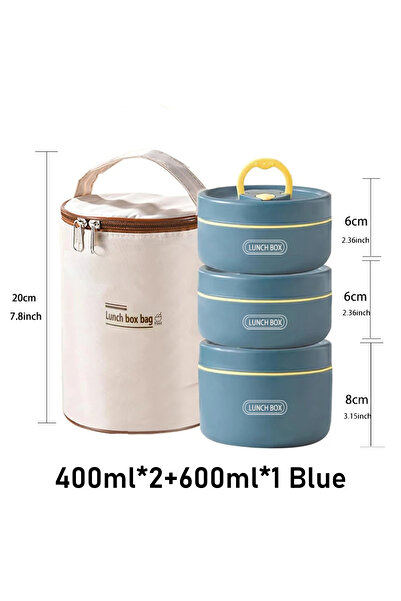Choice blue. Portable Insulated Food Lunch Container Set with Thermal Lunch B...