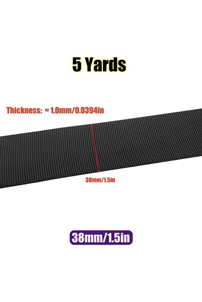 Choice شريط شبكي أسود من النايلون بطول 5 ياردات، 10-50 مم، حزام ظهر، طوق للحي...