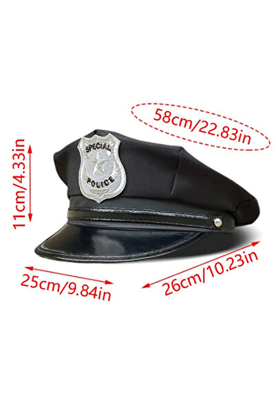 Choice blue 1PCS Adult Police Hat Octagon Flat Hat Cosplay Performance Masquerade Fun Props Police Hat Uni