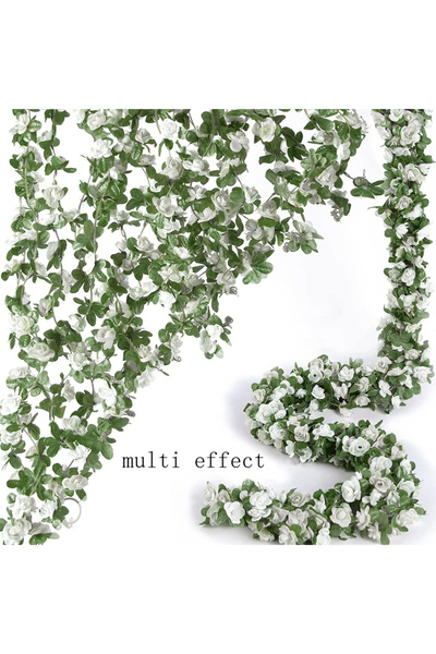 Choice زهور الورد الاصطناعي البيضاء 230 سم 250 سم لتزيين غرفة الزفاف والمنزل ...