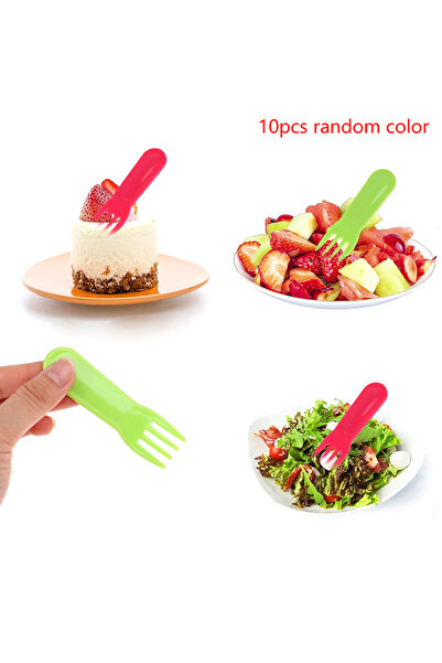 Choice 10 قطع شوكة فاكهة بلاستيكية صغيرة للأطفال على شكل رسوم متحركة، شوكة فا...