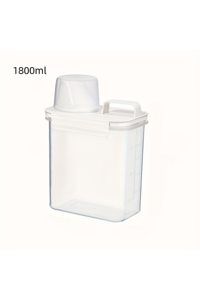 Choice صندوق تخزين مسحوق الغسيل شفاف بسعة 1800 مل، قطعة واحدة، صندوق تخزين من...