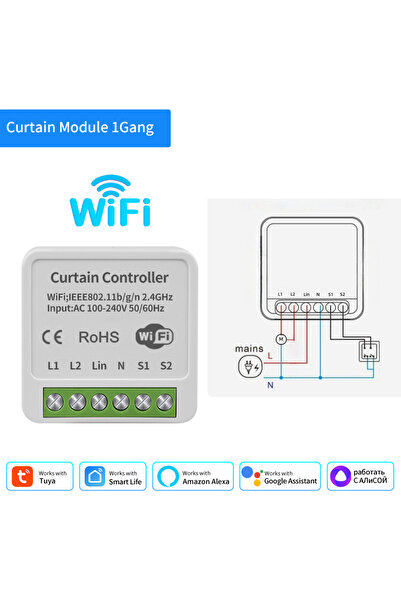 GGBEE وحدة ستارة واي فاي قطعة واحدة وحدة مفتاح ستارة Tuya Smart WiFi أوتوماتي...