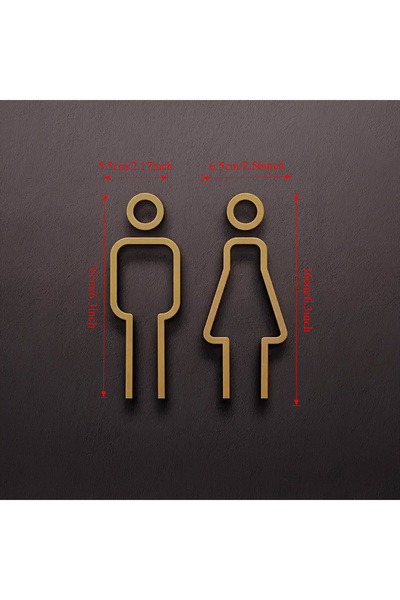 Choice مجموعة لافتات حمام مضحكة على شكل حرف C باللون الذهبي للرجال والنساء، د...