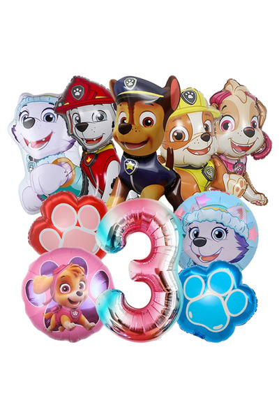 PAW PATROL 1 عبوة من 3 بالونات من رقائق الألومنيوم بتصميم شخصية رايدر سكاي تش...