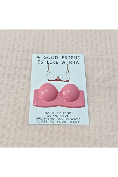 Choice بطاقة تشجيعية باللون الأحمر الوردي: الصديق الجيد يشبه حمالة الصدر - مث...