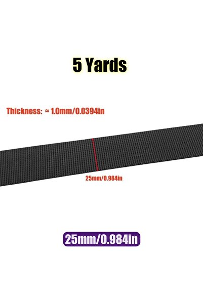 Choice شريط شبكي أسود من النايلون بطول 5 ياردات، 10-50 مم، حزام ظهر، طوق للحي...