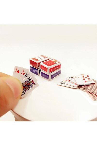 Choice Mini Cute 1:12 Dollhouse Miniatures Poker Home Decoration Poker Cards ...
