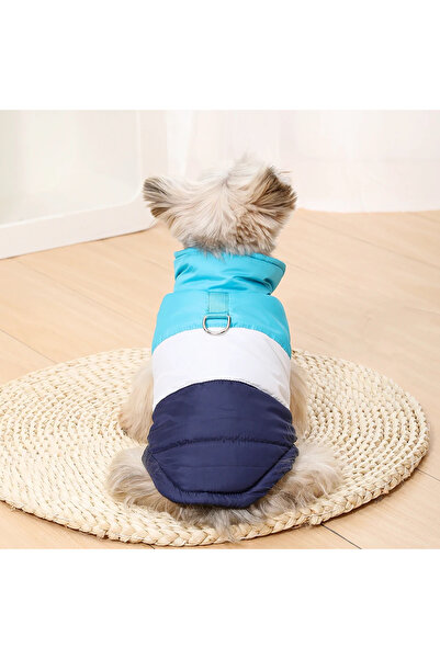 Choice ملابس كلاب أليفة زرقاء كبيرة، سترة جرو دافئة شتوية مع حلقة على شكل حرف...