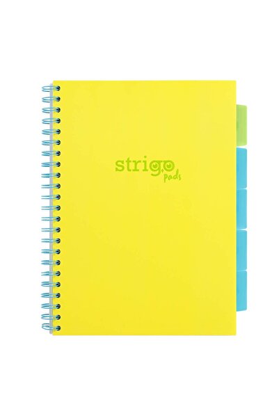 Strigo Spiral notebook and dividers Project Book NEON A4, mathematics, 200 pg, cardboard covers PADS011