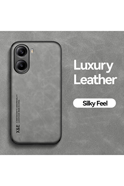 Choice جراب رمادي لهاتف Poco x7 pro لهاتف Mi Poco X7 X6 X5 X4 X3 Pro من جلد ا...