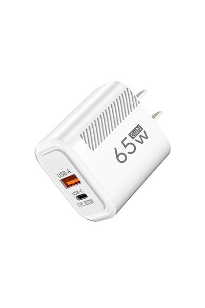 Choice US White 65W GaN Fast Charging USB Type C Charger US/EU Plug PD 3.0 Qu...