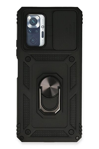 CepteToptan Myt09 Xiaomi Redmi Note 10 Pro Case Pars Silicone with Lens Ring - Black