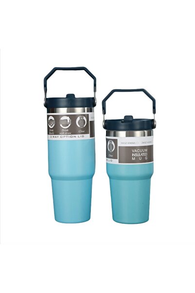 Choice 900ML Blue New American Simple Solid Color Stainless Steel Thermos Portable Car Easy To Carry Water