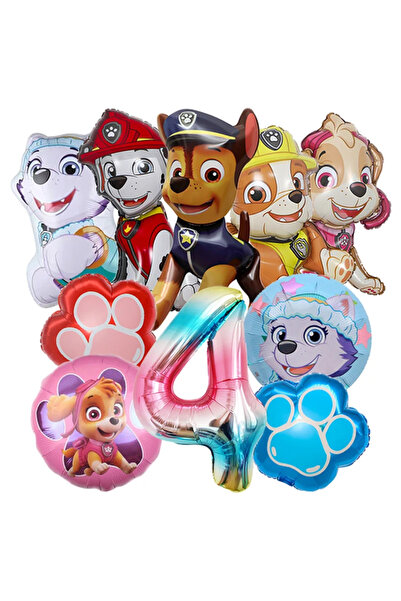 PAW PATROL 1 حزمة من 4 بالونات من رقائق الألومنيوم على شكل شخصية كرتونية لشخص...