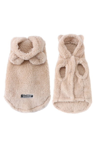 Choice معطف قطط أليفة بيج S، بغطاء رأس، مناسب للكلاب الصغيرة والمتوسطة، مصنوع...