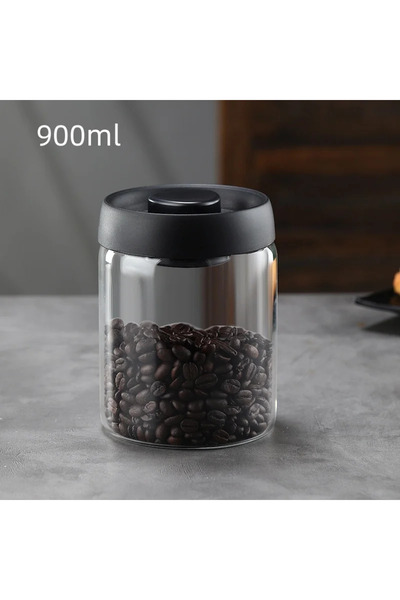 Choice غطاء أسود 900 مل متعدد السعة وعاء قهوة يدوي مقاوم للرطوبة وعاء تخزين ل...