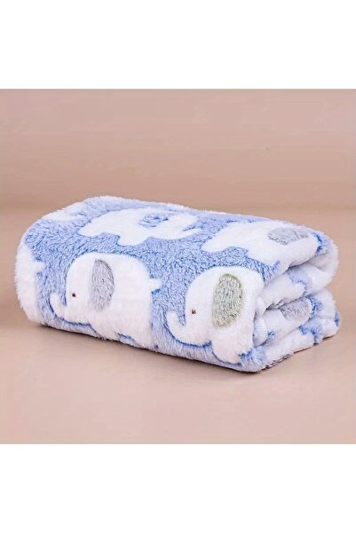 Choice4 104x76cm Blue Soft and Cozy Cartoon Elephant Pet Blanket for Dogs and Cats Flannel Throw for Puppies