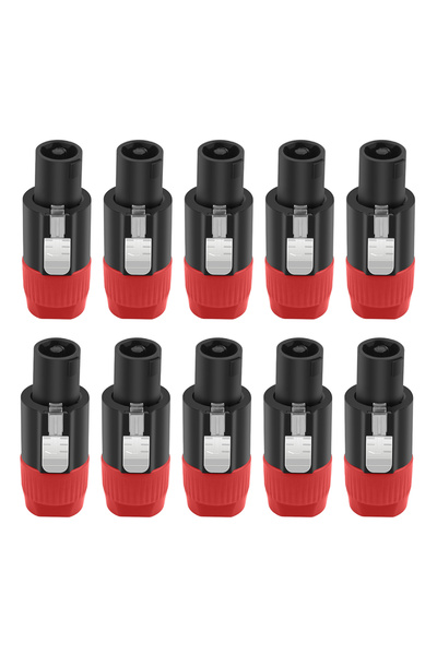 Choice Red 10Pcs Audio Cable Adapter Connector with Twist Lk 4 Pole Speakon C...