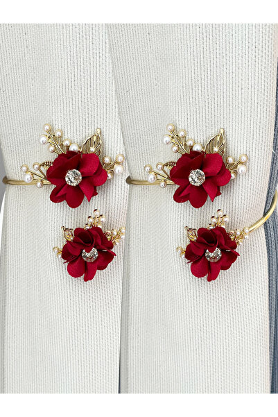 Choice Red 2 pieces Flexible Alloy Curtain Tiebacks - Bendable Shape with Fab...