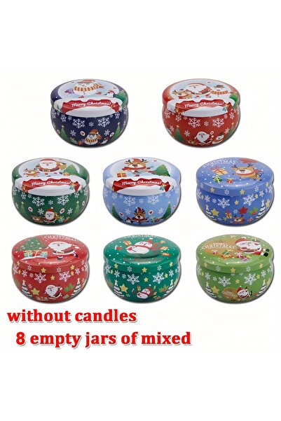 Choice 8 قطع 2.5 أونصة، 8 قطع من برطمانات الشموع المعطرة الفارغة المصنوعة من الصفيح، علبة تخزين قابلة لإعادة الاستخدام لتخزين التوابل الجافة