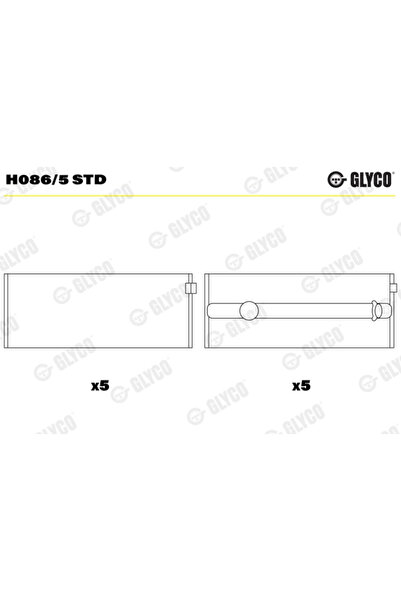 GLYCO Лагери на коляновия вал Citroen C4 1/C4 Picasso 1 Microbus/C4 Coupe Fia...