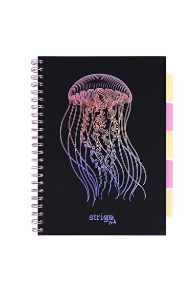 Strigo Spiral notebook and dividers Project Book MEDUZA A4, mathematics, 200 pg, cardboard covers PADS049