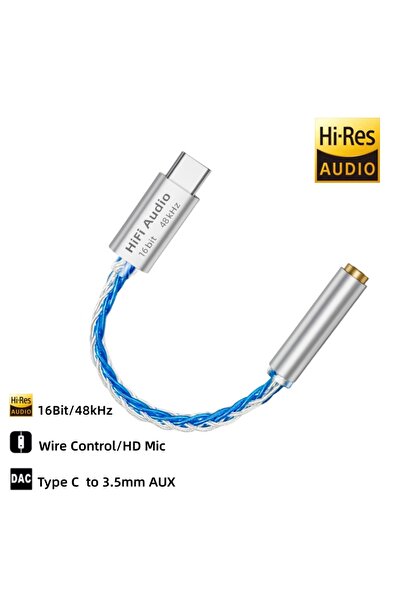 Choice محول USB-C أزرق إلى AUX 3.5 ملم، سماعات أذن، مضخم صوت رقمي تناظري (DAC...