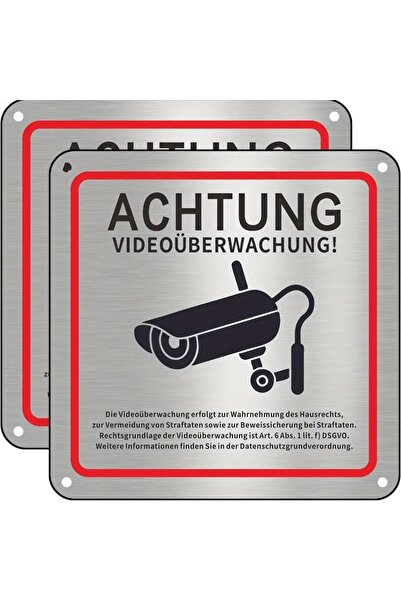 Choice1 لافتات كاميرات مراقبة مثبتة على الحائط من سبائك الألومنيوم، قطعتان - ...