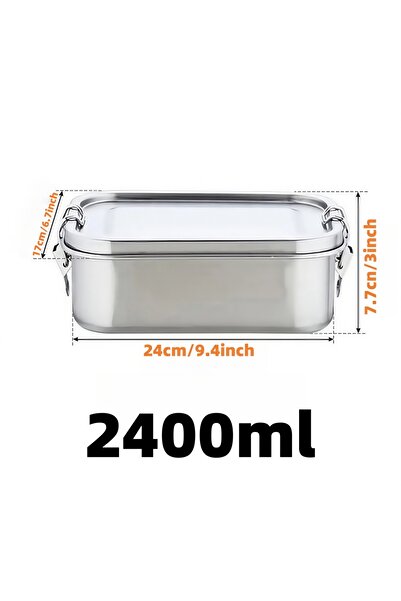 Choice 2400ml Stainless Steel Lunch Box for Kids And Adults, Portable Leak-Pr...