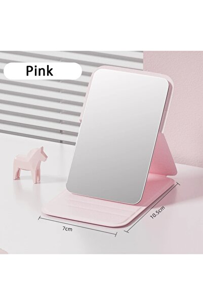 Choice مرآة مكياج صغيرة قابلة للطي باللون الوردي للنساء، مرآة مكياج محمولة عالية الجودة، مرآة مكياج جيبية ذات جانب واحد، إبداعية