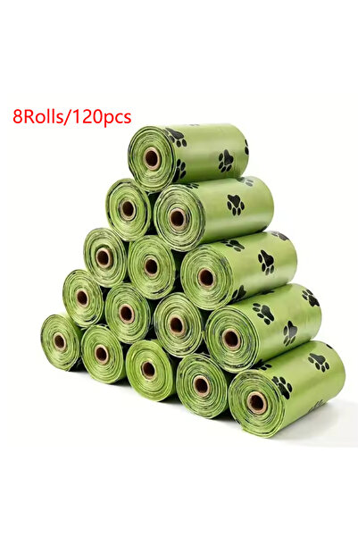 Choice Green 8 Rolls Thick Dog Poop Bags Biodegradable pet garbage bags thickened portable disposable cats