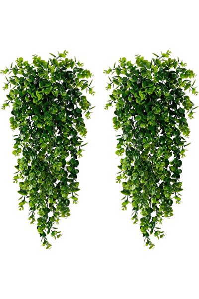 Choice قطعة واحدة من نباتات الأوكالبتوس الاصطناعية الخضراء المعلقة، مصنوعة من أوراق الأوكالبتوس الخضراء، مصنوعة من البلاستيك المقاوم للأشعة فوق البنفسجية للاستخدام الخارجي