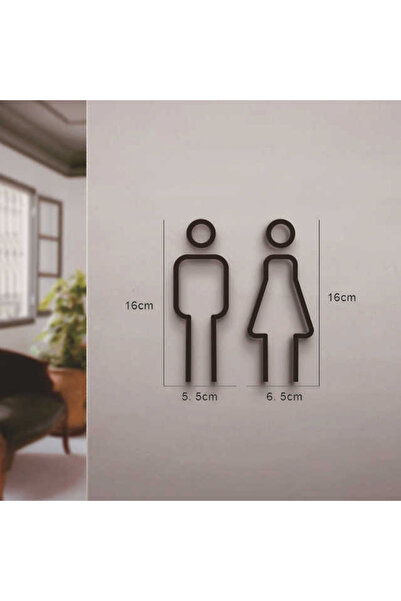 Choice Black style C Set Funny Bathroom Signs for Men Women Creative 2D Flat ...