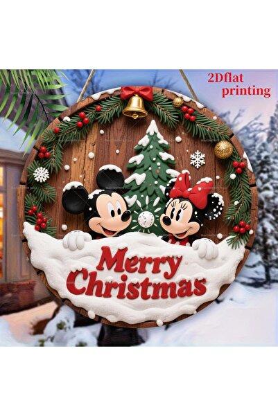 Miniso 20 سم × 20 سم MB-0618 لافتة عيد ميلاد سعيد ديزني ميكي ميني ماوس لوحة خ...