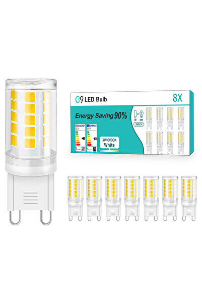Choice 8 قطع G9 أبيض بارد 3/8 قطع G9 لمبة إضاءة ليد 3 وات 220 فولت لمبات ثريا...