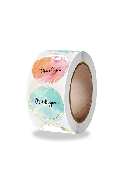 choice2 25mm 1 Roll 500pcs/Roll Thank You Stickers 2.5cm Cute Pink Gold Label...