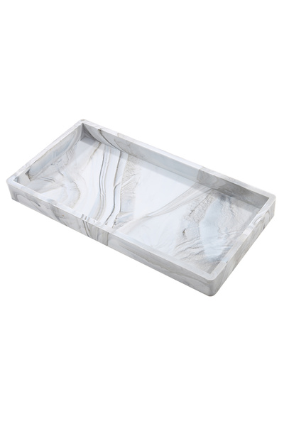 Choice صينية موزع صابون من السيليكون الرخامي، صينية تخزين لأدوات الحمام، إسفنجة صابون الأطباق، شمعة عطرية