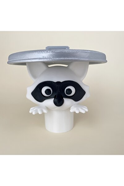 Choice حامل ورق تواليت أبيض بلاستيكي لطيف مطبوع راكون ثلاثي الأبعاد، مقاس 10×...