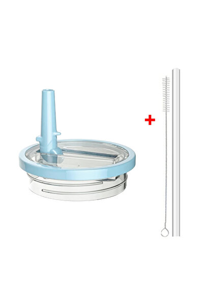 Choice غطاء أزرق كبير - قطعة واحدة من غطاء القش سعة 40 أونصة لغطاء كوب ستانلي...