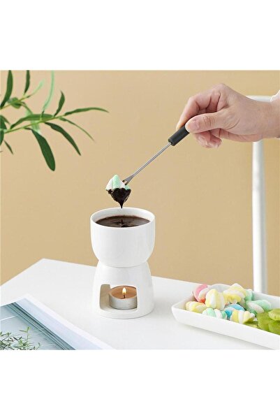 Choice Ceramic Chocolate Fondue Pot Tea Light Porcelain Melting Pot Butter Warmer for Kitchen Candy Dess...